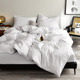Yeknu  Four Seasons White Bedding Four-Piece Set 220x224 Luxury King Size Home Hotel Duvet Cover Sheet Pillowcase Hypoallergenic