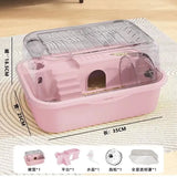 Yeknu  Hamster cage, super large luxury villa, golden thread bear cage, super large space, acrylic hamster cage, pet supplies