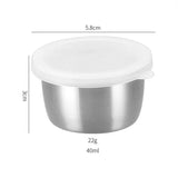 Yeknu  304 Stainless Steel Sauce Seasoning Container 40ml Sauce Cup Silicone Cover Leak-proof Salad Dipping Dish Small Storage Box