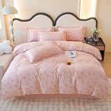 Yeknu Spring and summer pure cotton small fresh four-piece set, bedding sheet quilt cover, cotton student dormitory three-piece set