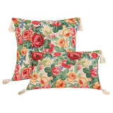 Yeknu  Cotton Linen Flower Cushion Pillowcase Retro European Style Living Room Sofa Backrest High Precision Jacquard Cushion Cover