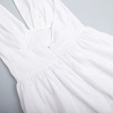 Yeknu  Jastie Spring Summer New Women's Waist Cinched V-neck Long Dress Female Cotton Camisole Dress Fashionable Oversized Dresses