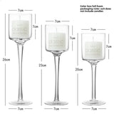 Yeknu  Glass Candlestick European Romantic Candlelight Dinner High Foot Wedding Birthday Restaurant Water Floating Candle Cup