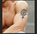 Yeknu  Line cross pattern long-lasting waterproof temporary tattoo stickers simulated non-reflective fake tattoos arms and legs