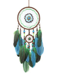 Yeknu  Creative Retro Indian Style Dream Catcher Wind Bell Indoor Hanging Decoration Personalized Airborne Ornament Handmade Feathers
