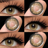 Yeknu  Contact Lenses NEW Color Contact Beauty Eye Color Lenses Colorcon Water Light Brown Eye Lenses Gray Natural Contact Lenses