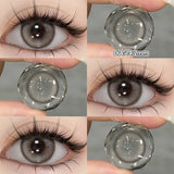 Yeknu  1 Pair Myopia Color Contact Lenses for Eyes with Prescription Makeup Eye Color Lenses Beauty Pupils Fashion Blue Lenses