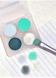 Yeknu  4-Color Eyeshadow Palette Cut Off Eye Makeup Purple Green Eye Shadow Glitter Pearly Colorful Eyeshadow Korean Eye Makeup Palette