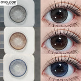 Yeknu  1Pair Real Color Eye Lenses Myopia Pink Blue Contact Lenses Eye Color Lenses Makeup Pupils Graduate Lenses Fast Shipping