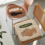 Yeknu  Tufting Seat Cushion Soft Round Square Floral Floor Chair Sofa Pad Home Office Warm Decor for Autumn Winter 40x40cm