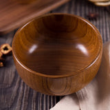 Yeknu  Japanese Sour Jujube Wood Bowl Adult and Children's Wood Bowl Kitchen Food Containers Rice Salad Noodles Bowl HouseholdTableware