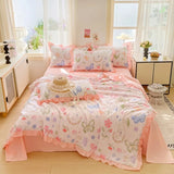 Yeknu 2025 new skin-friendly washed cotton summer quilt printing air conditioner quilt summer cool quilt machine wash single double