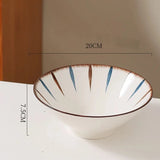 Yeknu  Nordic Ceramic Fruit Salad Dinner Plate, Dessert Soup Noodle Rice Bowl, Creative Home Restaurant Kitchen Supplies Tableware, 1Pc