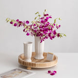 Yeknu  Nordic Style Wide Mouth Ceramic Flower Vase White Dry Flower  Flower Decoration Living Room Entrance Study Table Decoration