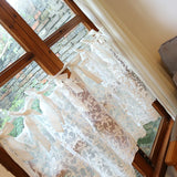 Yeknu  Retro Embroidered Lace Curtain Tie Pole Curtain Coffee Filter Light Semi-Shade Princesse Half Curtain for Bedroom And Living ...