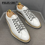 Yeknu Classic Mens Casual Shoes Genuine Leather Lace-Up Fashion Sneakers Luxury Brand Alligator Print Street Travel Flat Shoes for Men