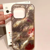 Yeknu  INS Korean Style Golden Python Phone Case For iPhone 16 Pro Max 15 14 Plus 13 12 11 XS X XR 7 8 SE Clear Bumper Cover