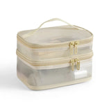 Yeknu  Fashion Transparent Mesh Travel Cosmetic Bag Storage 1/2/3 layer Toiletry Bag Large Capacity Make Up Organizer Bag Women's