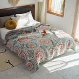 Yeknu  100% Cotton Muslin Bed Cover Breathable Muslin Bedspread Home Textile Adult Kids Jaccquard Sofa Bed Throw Blankets Bedsheet