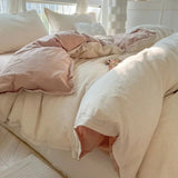 Yeknu Striped Duvet Cover Set Quilt Set Ins Nordic Grey Bed Set Of Four Pieces, Home Luxury Bedding Set Bed Sheets