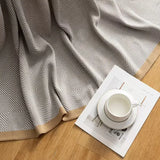 Yeknu 2025 new light luxury blanket living room nap sofa blanket bedside towel office aviation blanket paper pattern fish bone pattern