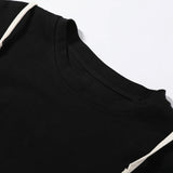 Yeknu  Fashion Lace Sling Top With Loose Blouse Women Solid Short Sleeve O-neck Tops Female Summer Streetwear Lady New