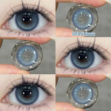 Yeknu  1 pair New Purple Halloween Colored Contact Lenses Beauty Myopia Lens for Eyes Fashion Big Eye Lenses Natural Blue Lenes