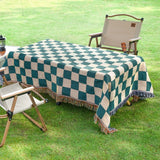 Yeknu Leisure Retro Checkerboard Plaid Sofa Cover Knit Throw Blanket Chair Sofa Table Cloth Floor Carpet Nap Shawl Bedspread HomeDecor
