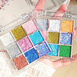 Yeknu  9 Color Glitter Eyeshadow Palette High Pigment Gold Shimmer Matte and Sparkle Finish Multi Tones for Daily Glam and Party Looks