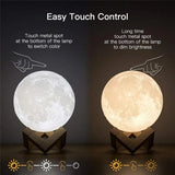 Yeknu - LED Night Light Rechargeable 3D Print Moon Lamp Touch Moon Lamp Children Night Lamp Table Lamp Home Bedroom Decor Birthday Gifts