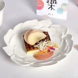 Yeknu  Chinese style Creative flower shaped ceramic tableware, home kitchen restaurant supplies dishes cake exquisite dining plate, 1Pc