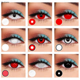 Yeknu  1 Pair Halloween Lenses Cosplay Contact Lenses Popular Colored Contact Lenses Anime Lenses Pink Lenses Black Lenses