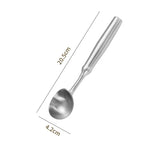 Yeknu  1PC Ice Cream Spoon Stainless Steel Summer Ice Cream Dessert Spoon Long Handle Fruit Tableware Household Goods