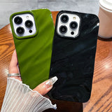 Yeknu  Wave Phone Case For iPhone 17 Air 16 15 14 13 12 Pro Max 11 XS XR X 6 7 8 Plus Soft Bumper Shockproof Cover Solid Color Coque