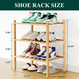 Yeknu  Olanly Durable Bamboo Shoe Organizer For Closet Sturdy Easy Assembly Shoe Rack Stackable Free Standing Wooden Shoe Storage Shelf