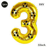 Yeknu  Soccer Birthday Party Decoration Multi Color Number 7 Balloon 32Inch 1 2 3 4 5 6 7 8 9 Digit Football Balloon Large Figure Golob
