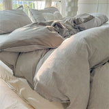 Yeknu Striped Duvet Cover Set Quilt Set Ins Nordic Grey Bed Set Of Four Pieces, Home Luxury Bedding Set Bed Sheets