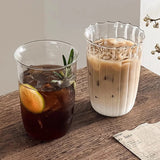 Yeknu  Cold Coffee Cups  Aesthetic Glass Cup Water Bottle Glasses for Drink Decorative Drinkware Cold Coffee Mug Cocktail Glass