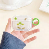 Yeknu  Pressed flower transparent headphone case protective cover, cute flower headphone protective cover with keychain