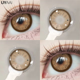 Yeknu  1Pair Fashion Big Lenses Colored Contact Lenses for Eyes Beauty Blue Eyes Lenses Natural Green Brown Grey Lens