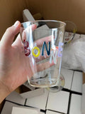 Yeknu  3D Colorful Stars Glass Cup High Borosilicate Glass Transparent Drink Water Cup  Milk Coffee  Juice  Glass