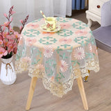 Yeknu New Square Small Fresh Rural Style Fabric Art Lace Lace Home Tablecloth Household Fresh Air Dining Table Cover Cloth