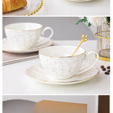 Yeknu  High End Exquisite Phnom Penh Pumpkin shape Ceramic Black Tea Cup Afternoon tea European Bone Coffee Cup and Plate Set,1Pc
