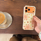 Yeknu  Dizzying Ginkgo Maple Leaf Nut Flower Soft Protective Phone Back Cover Case for iPhone 13 14 15 16 17 Pro Max 17Air Glossy Case