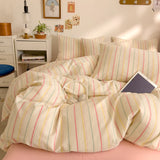 Yeknu  New All-cotton Class A Striped Washed Cotton Quilt Cover Skin-friendly and Comfortable Bedding Covers 160X210 220X240