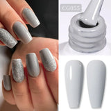Yeknu  10ml Gold Glitter Gel Nail Polish Crystal Semi Permanent Soak Off UV Gel Varnish Nail Art Manicure Base Top Coat