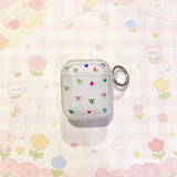 Yeknu  Transparent Cute Mini Heart Pattern Earphone Cover with Scratch resistant Transparent Shell and Mountaineering Buckle