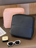 Yeknu  Elegant Women's Standing Makeup Bag Large Capacity Cosmetic Storage Travel Portable Toiletry Bag with Brush Organizer