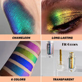Yeknu Green Blue Shiny Metallic Optical Chameleons Lip Gloss Glossy Face Decor Liquid Eyeshadow Lipstick Glitter Shimmer Cosmetic