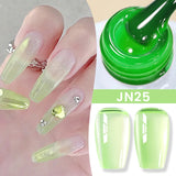 Yeknu  10ml Jelly Nude Gel Nail Polish Crystal Translucent Coffee Soak Off Semi-Permanent Varnish Base Top Coat Manicure